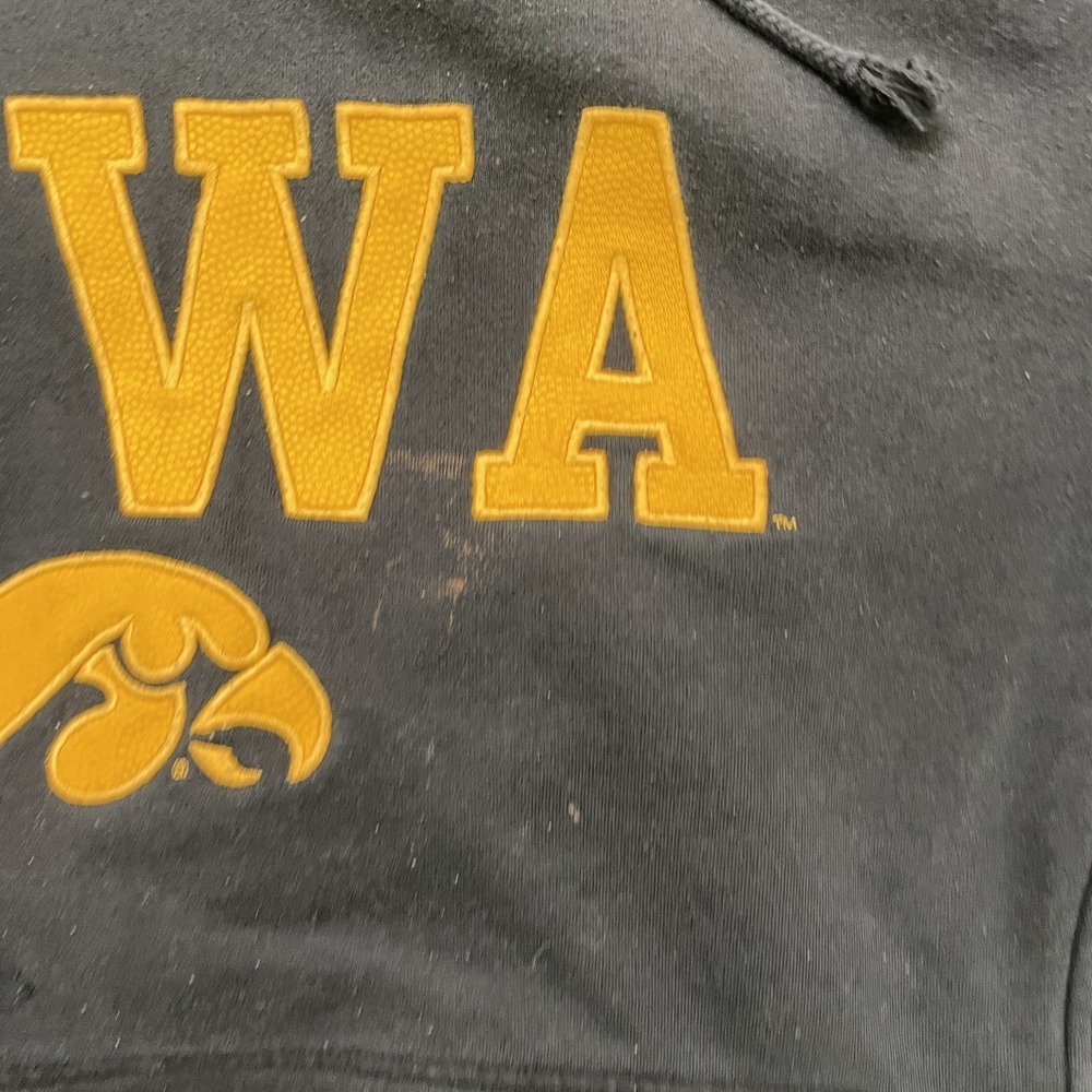 vintage Nike Iowa Hawkeyes black and yellow pullover hoodie men medium 2000s y2k - Picture 11 of 14